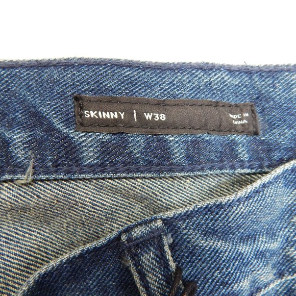 PacSun Womens Skinny Cut Off Ribbed Denim Jean Shorts Medium Indigo Size 38 - Picture 6 of 9